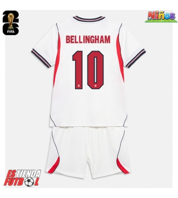 Inglaterra Jude Bellingham #10 Primera Equipación Niños Mundial 2026 Manga Corta (+ Pantalones cortos)